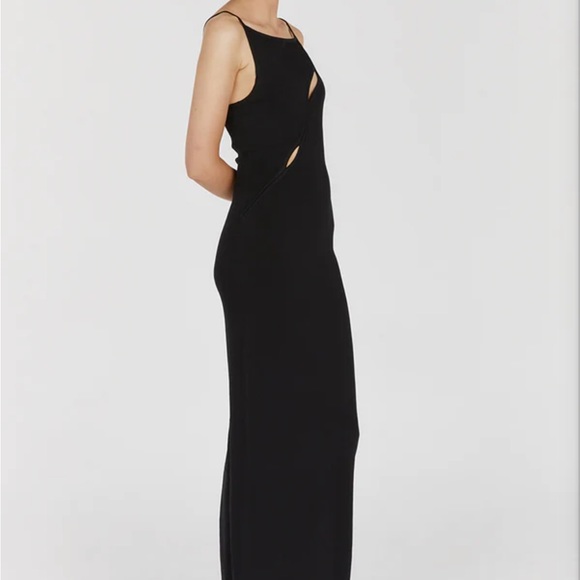 Cora Black Knit Maxi Dress - Picture 2 of 4
